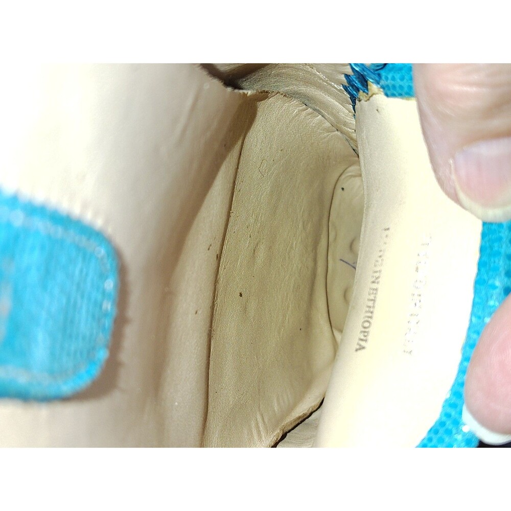 VANELi Turquoise Blue Lizard Embossed Leather Mules Loafers Women’s Size 9 A - Picture 10 of 14